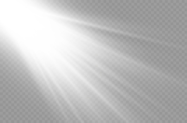 Rayos de efecto de destello de luz solar efecto de rayo blanco desenfoque a la luz del resplandor del flash de la lente del sol frontal