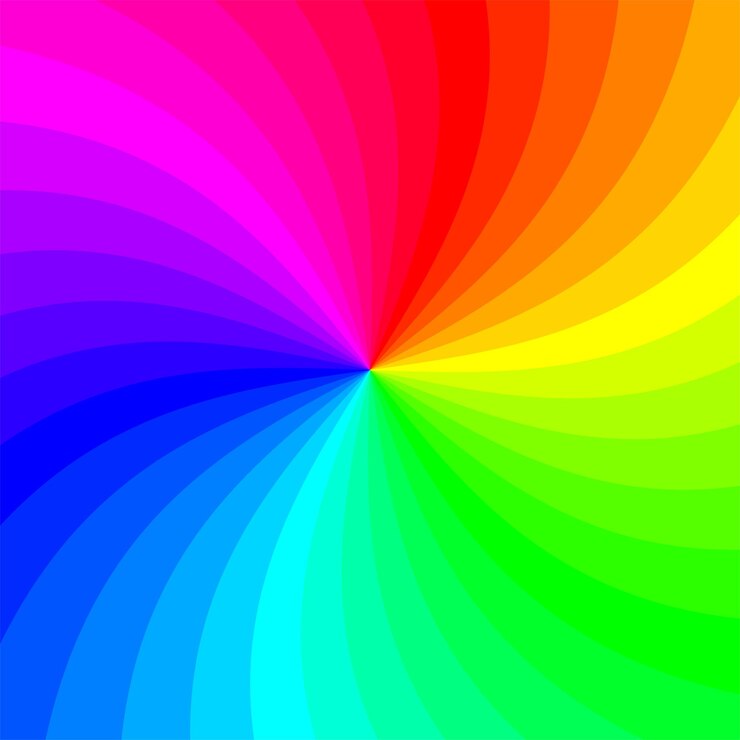 Vector rayos espirales del arco iris vector de fondo radial