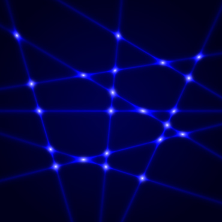 Vector rayos láser azules. efecto de luz.