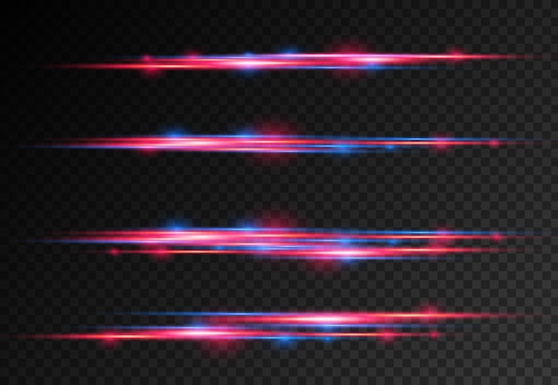 Rayos láser de efecto especial azul rojo rayos de luz horizontales policía de movimiento en movimiento línea rápida