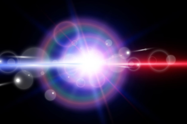 Vector rayos láser hermosos y brillantes sobre un fondo transparente láser de escáner