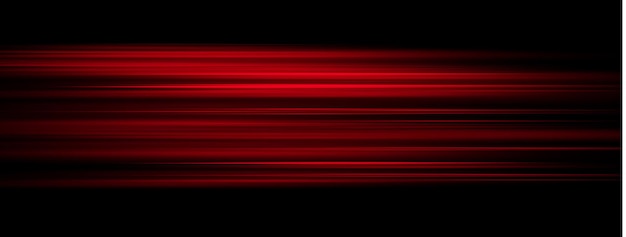 Rayos láser rojos aislados sobre un fondo negro Efecto de luz abstracto Flash de lente verde Horizontal