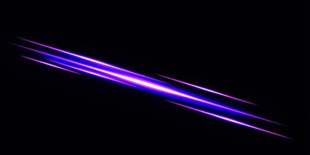 Rayos láser rosados aislados en un fondo negro rayas brillantes ilustración vectorial abstracta