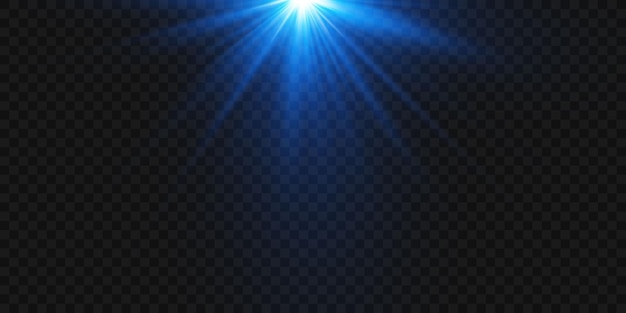 Rayos de luz azul de luz luz chispa y destello