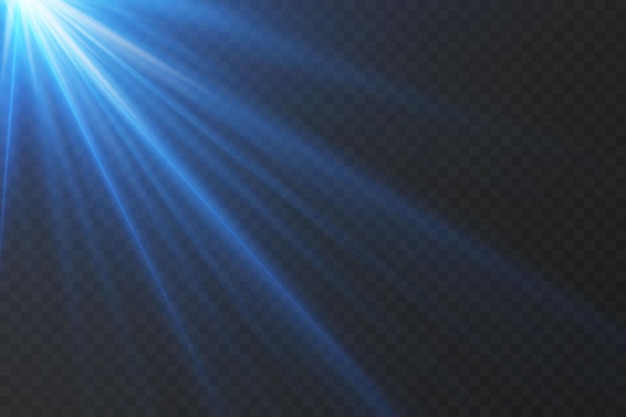 Rayos de luz azul de luz luz chispa y destello