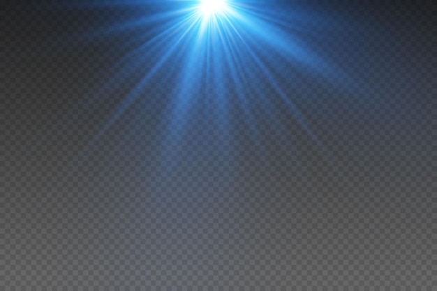 Rayos de luz azul de luz luz chispa y destello