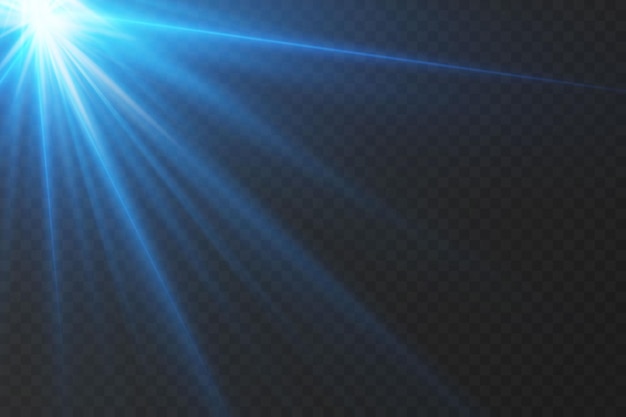 Rayos de luz azul de luz luz chispa y destello