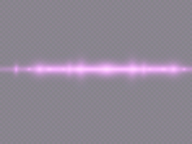 Los rayos de luz destellan púrpura paquete de destellos de lente horizontal rayos láser resplandor línea violeta hermoso destello