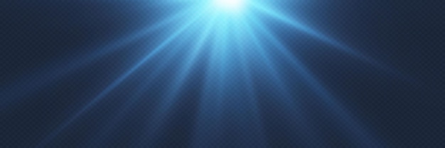 Rayos de luz efecto de luz estallido de estrellas con líneas explotando en un fondo transparente