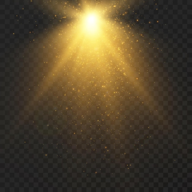 Rayos de luz que fluyen hacia abajo Fondo de luz mágica abstracta Ilustración vectorial