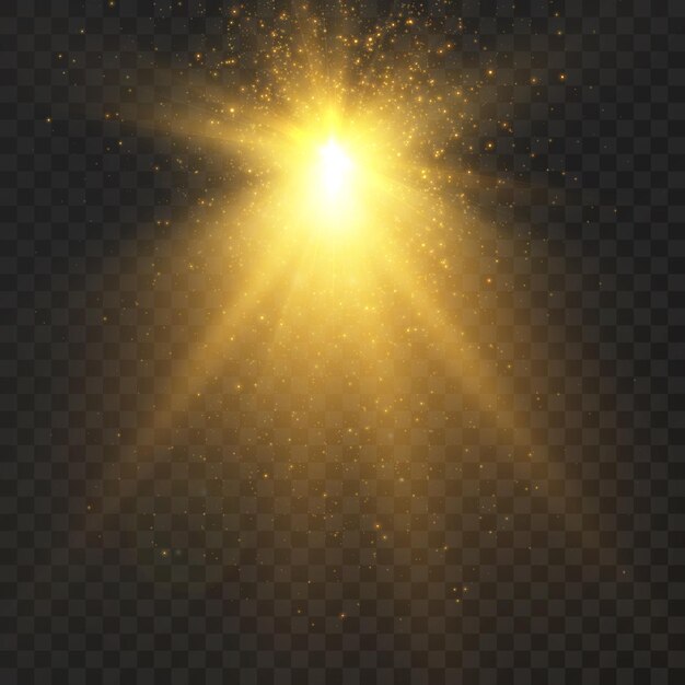 Rayos de luz que fluyen hacia abajo Fondo de luz mágica abstracta Ilustración vectorial