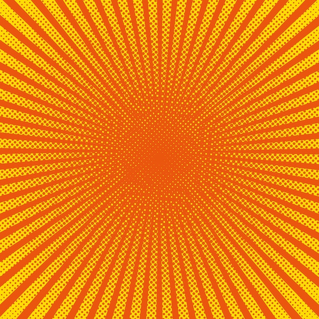 Rayos de sol brillante con puntos amarillos