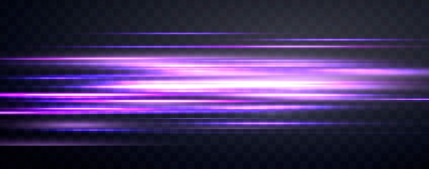 Rayos de velocidad velocidad luz flujo de neón zoom en efecto de movimiento resplandor púrpura líneas de velocidad