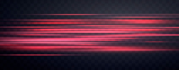 Rayos de velocidad velocidad luz flujo de neón zoom en efecto de movimiento resplandor rojo líneas de velocidad