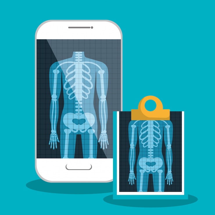 Vector rayos x digital medico medico aislado