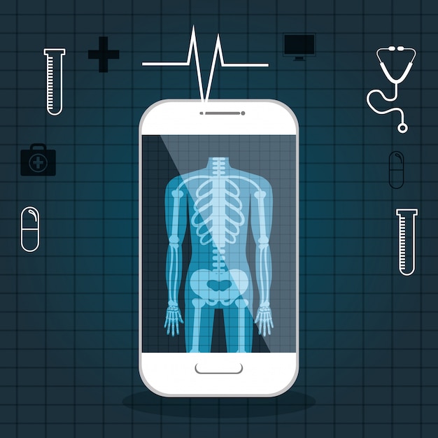 Vector rayos x digital medico medico aislado