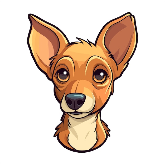 Vector razas de perros kanni caricatura linda personaje kawaii animales mascotas ilustración de pegatinas aisladas