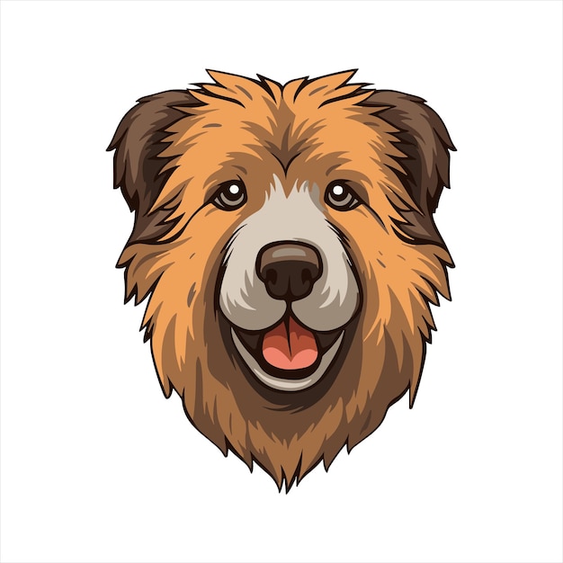 Razas de perros Sarplaninac Dibujos animados Kawaii Personaje Animales Mascotas Ilustración de pegatinas aisladas