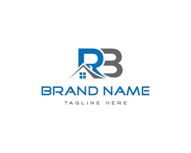 RB resumen de letras modelo vectorial de diseño de concepto de logotipo de vivienda inmobiliaria