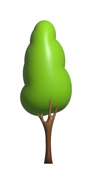 Árbol de dibujos animados en 3D