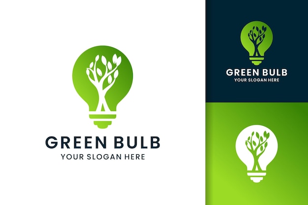 Árbol en diseño de logotipo de bulbo vida verde inteligente