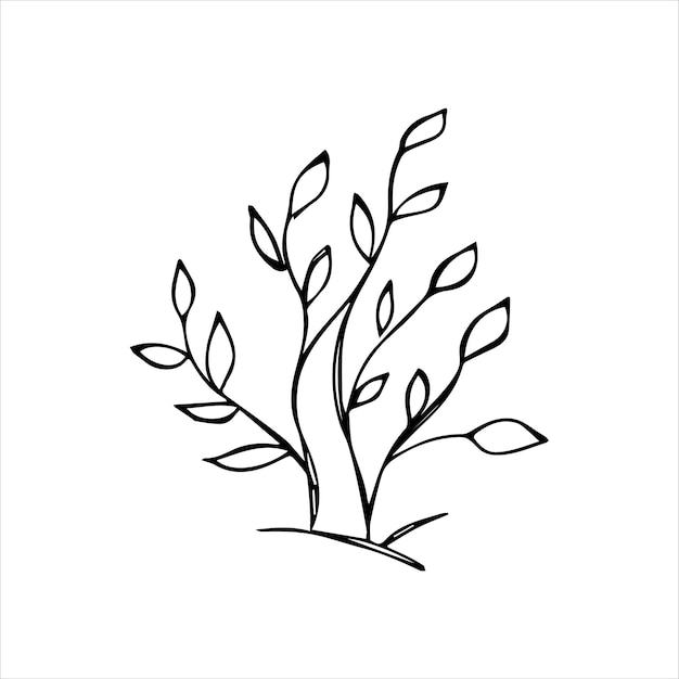 Árbol de esbozo de garabato dibujado a mano
