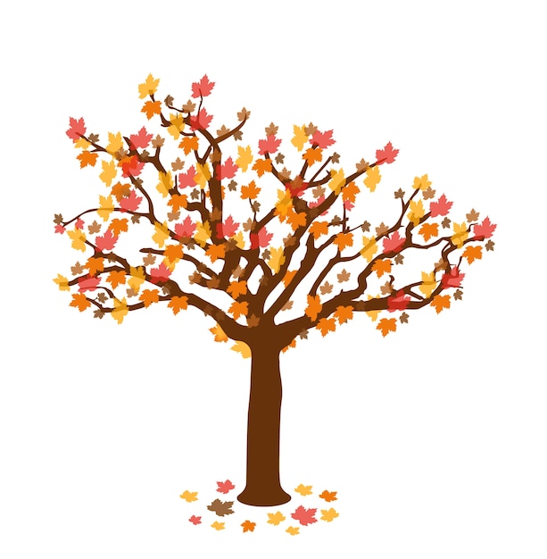 Árbol con hojas de otoño