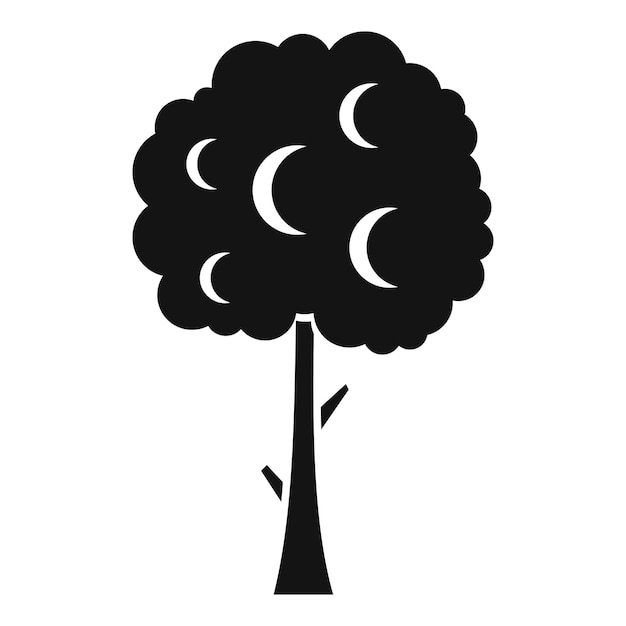 Árbol con icono de corona esférica Ilustración simple del icono vectorial de árbol para la web