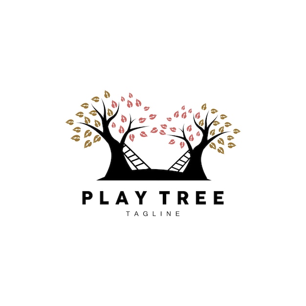 Árbol Logo Diseño Playground Vector Educación Árbol Icono