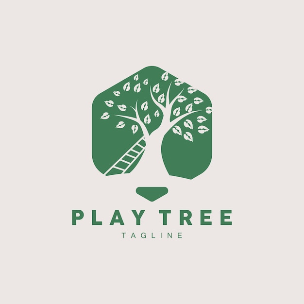 Árbol Logo Diseño Playground Vector Educación Árbol Icono