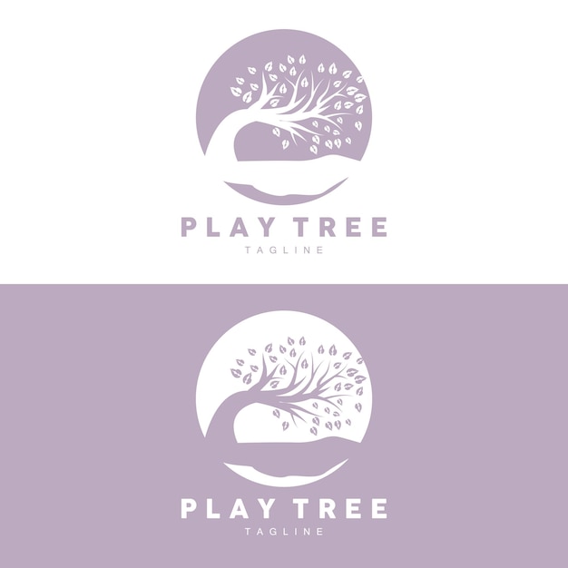 Árbol Logo Diseño Playground Vector Educación Árbol Icono