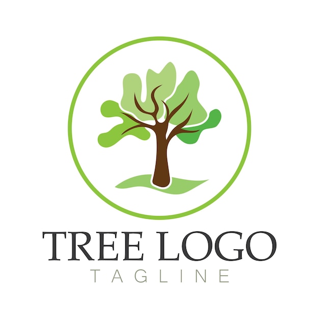 Árbol, logotipo, icono, vector, ilustración, design., Vector, silueta, de, un, árbol, plantillas, de, árbol, logotipo, y, raíces, árbol de la vida, diseño, ilustración