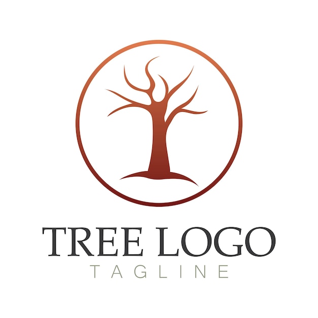Árbol, logotipo, icono, vector, ilustración, design., Vector, silueta, de, un, árbol, plantillas, de, árbol, logotipo, y, raíces, árbol de la vida, diseño, ilustración