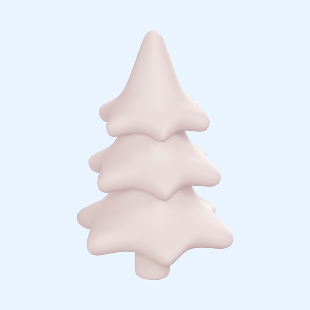 Árbol de Navidad 3d en estilo de dibujos animados Navidad o elemento decorativo de Año Nuevo Ilustración vectorial