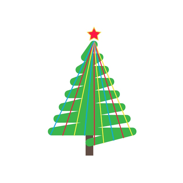 Árbol de Navidad abeto estilo plano diseño icono signo vector ilustración