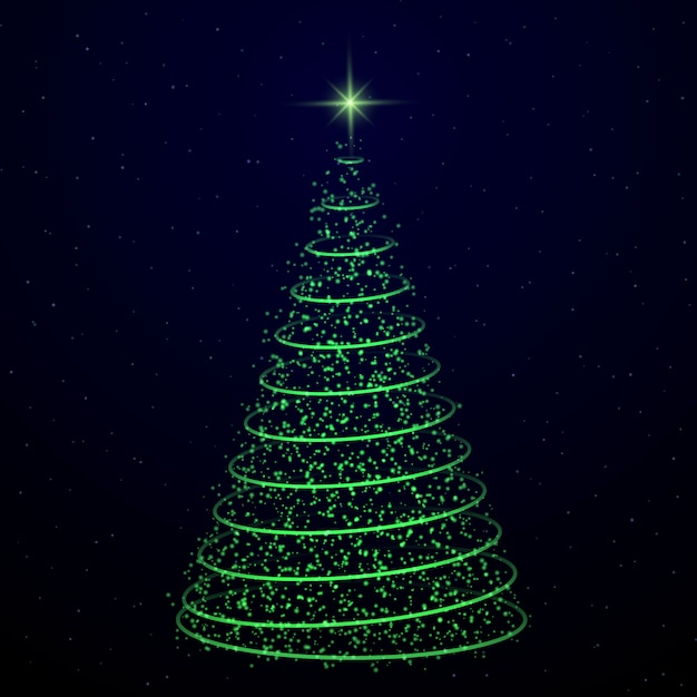 Árbol de navidad abstracto en fondo transparente. símbolo de feliz año nuevo