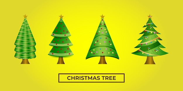 Árbol de navidad fondo amarillo nuevo diseño