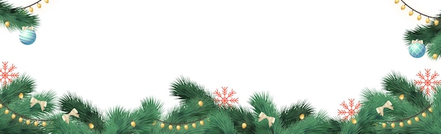 Árbol de Navidad sobre fondo blanco, plantilla web para artículos promocionales festivos - Vector