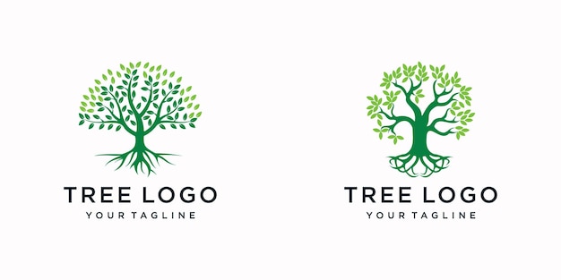 Árbol. plantilla de logotipo de jardín verde