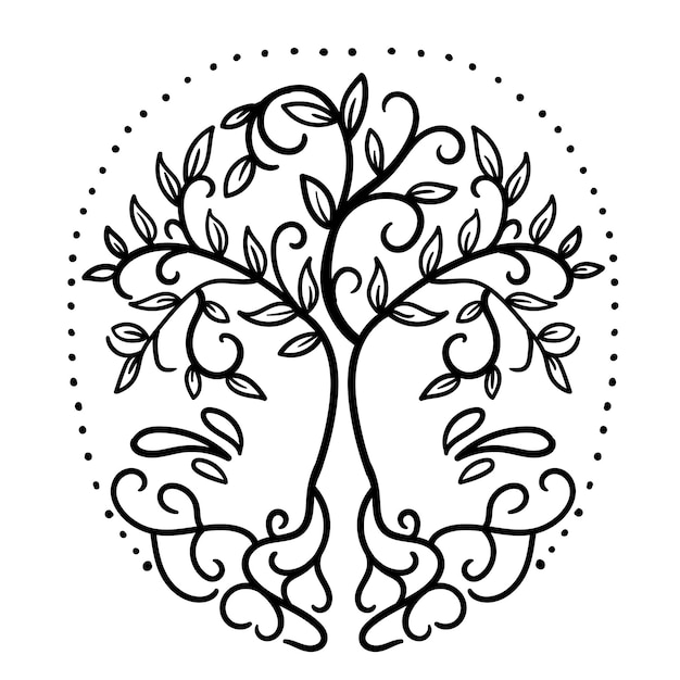 Árbol de la vida Yggdrasil vector