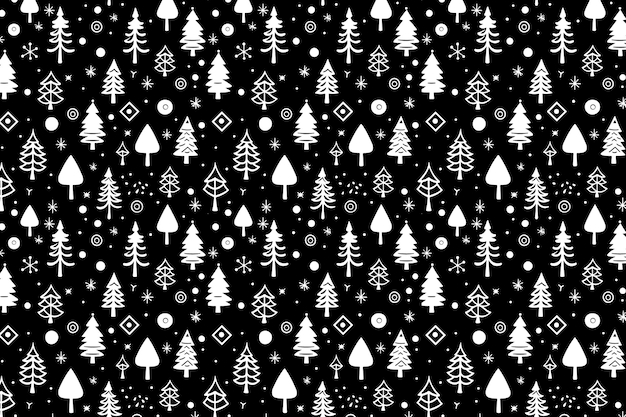 Árboles de Navidad en blanco y negro
