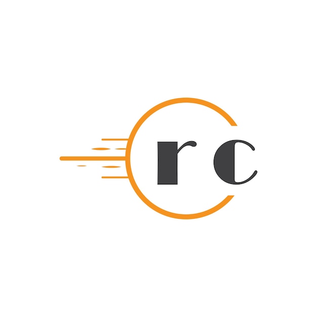 rc logotipo inicial de monograma con diseño de estilo de círculo