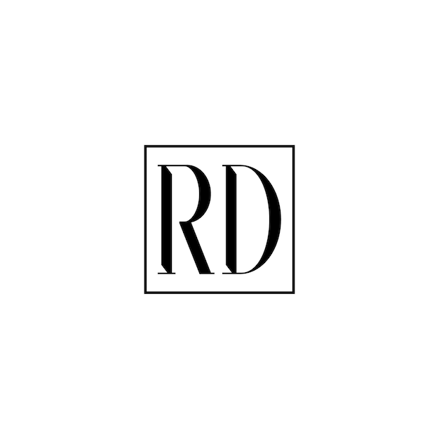 RD monograma logotipo diseño carta texto nombre símbolo monocromo logotipo alfabeto carácter simple logotipo