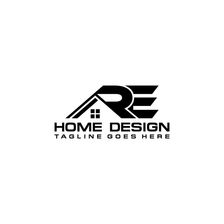 Vector re diseño de vector de logotipo de casa o bienes raíces inicial