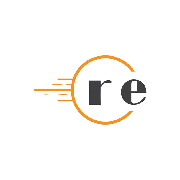 re logotipo inicial de monograma con diseño de estilo de círculo