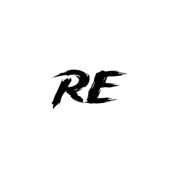 RE monograma logo diseño carta texto nombre símbolo monocromo logotipo alfabeto carácter simple logo