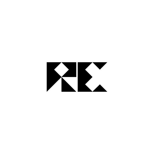 RE monograma logo diseño carta texto nombre símbolo monocromo logotipo alfabeto carácter simple logo
