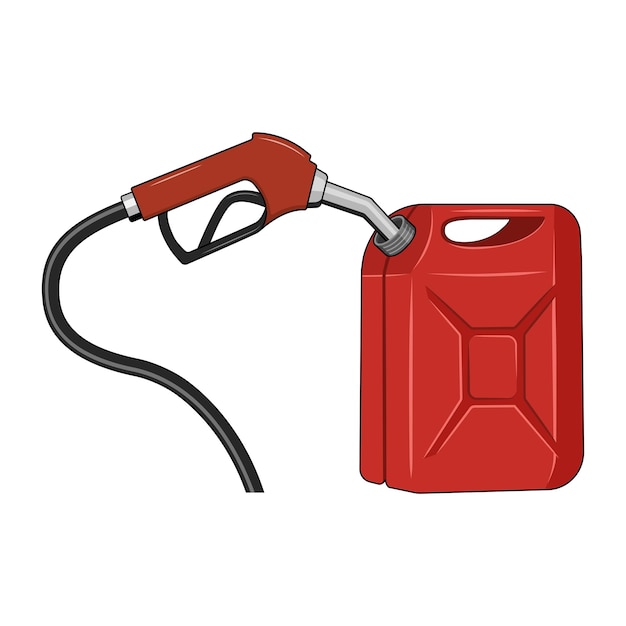 Reabastecimiento de combustible en el diseño vectorial de la botella roja