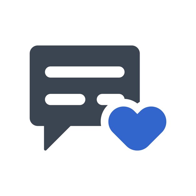 Reacción de amor en el icono del chat