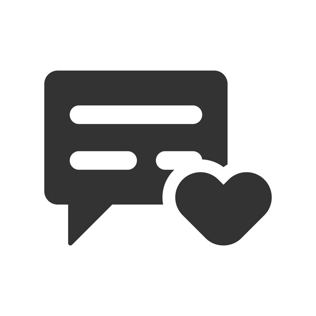 Reacción de amor en el icono del chat